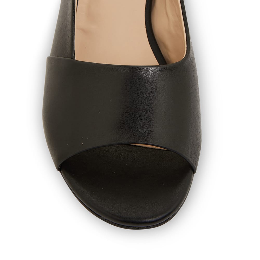 Macy Heel in Black Leather