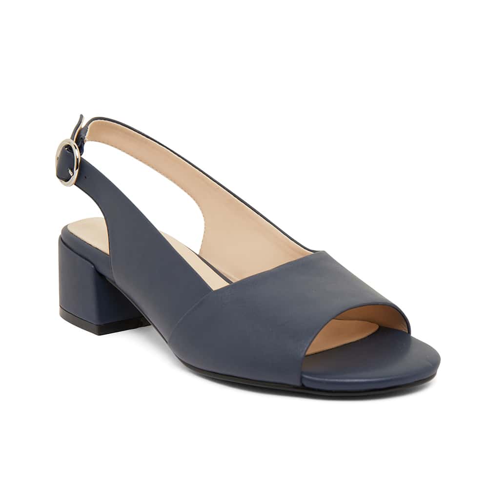 Macy Heel in Navy Leather