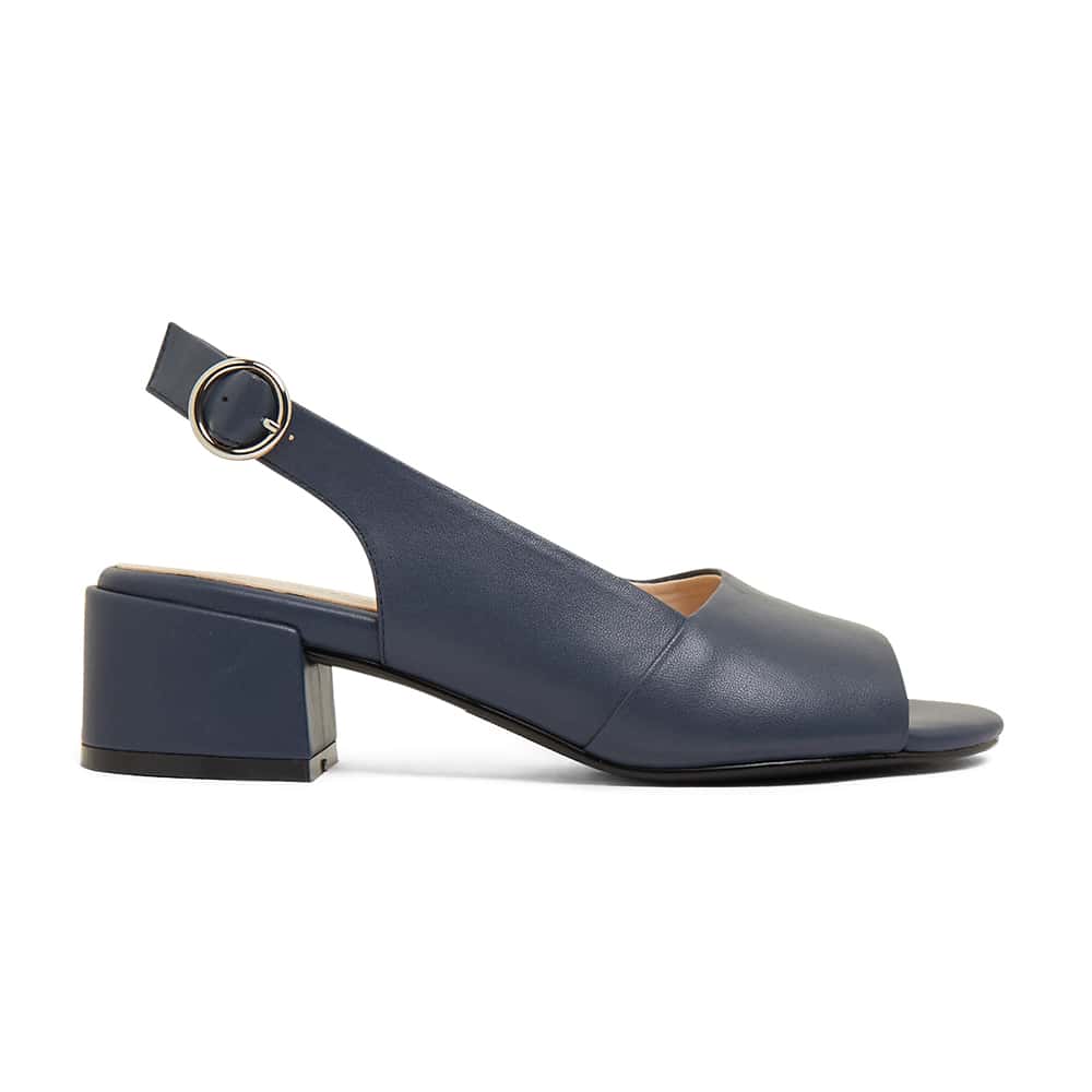 Macy Heel in Navy Leather