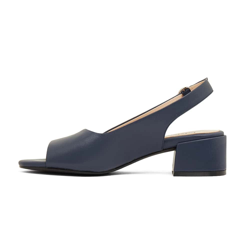 Macy Heel in Navy Leather