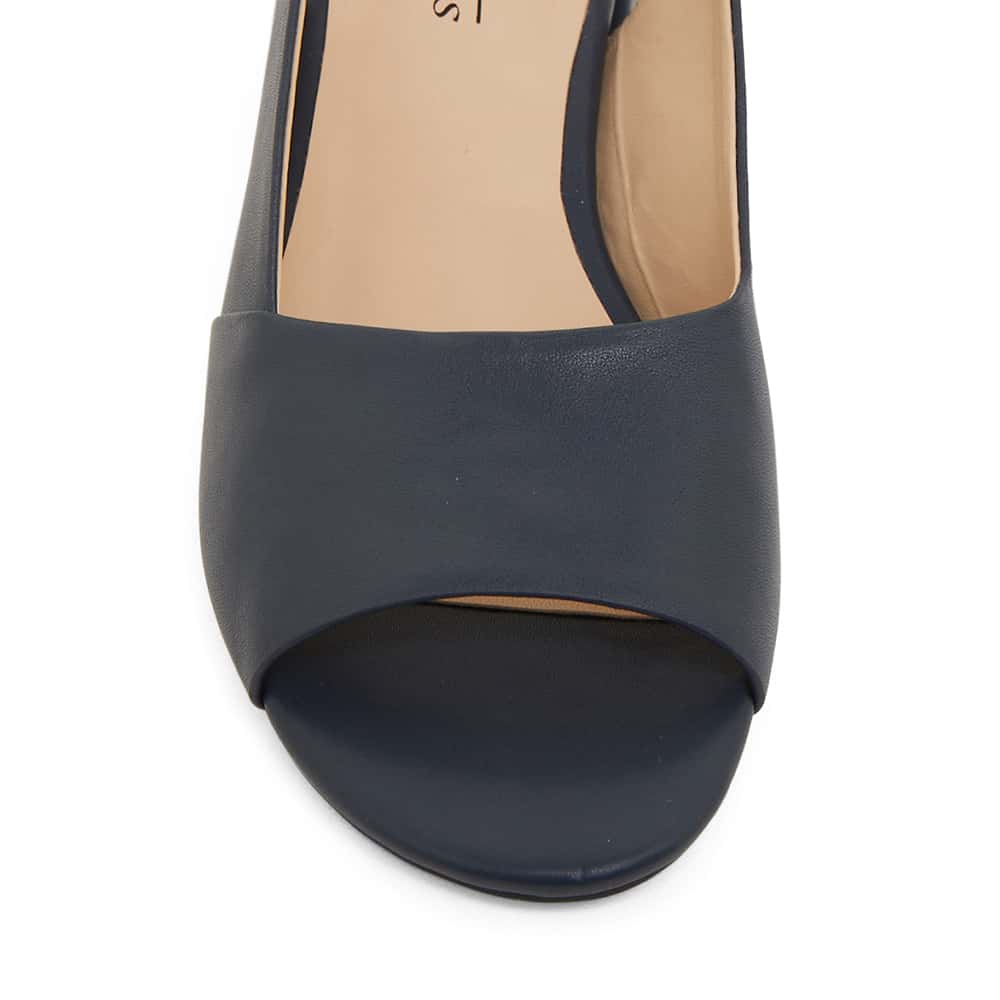 Macy Heel in Navy Leather