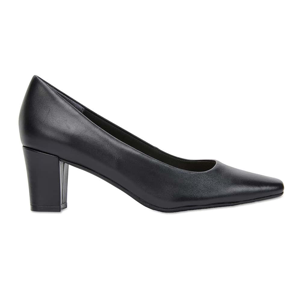 Nicole Heel in Black Leather | Easy Steps | Shoe HQ