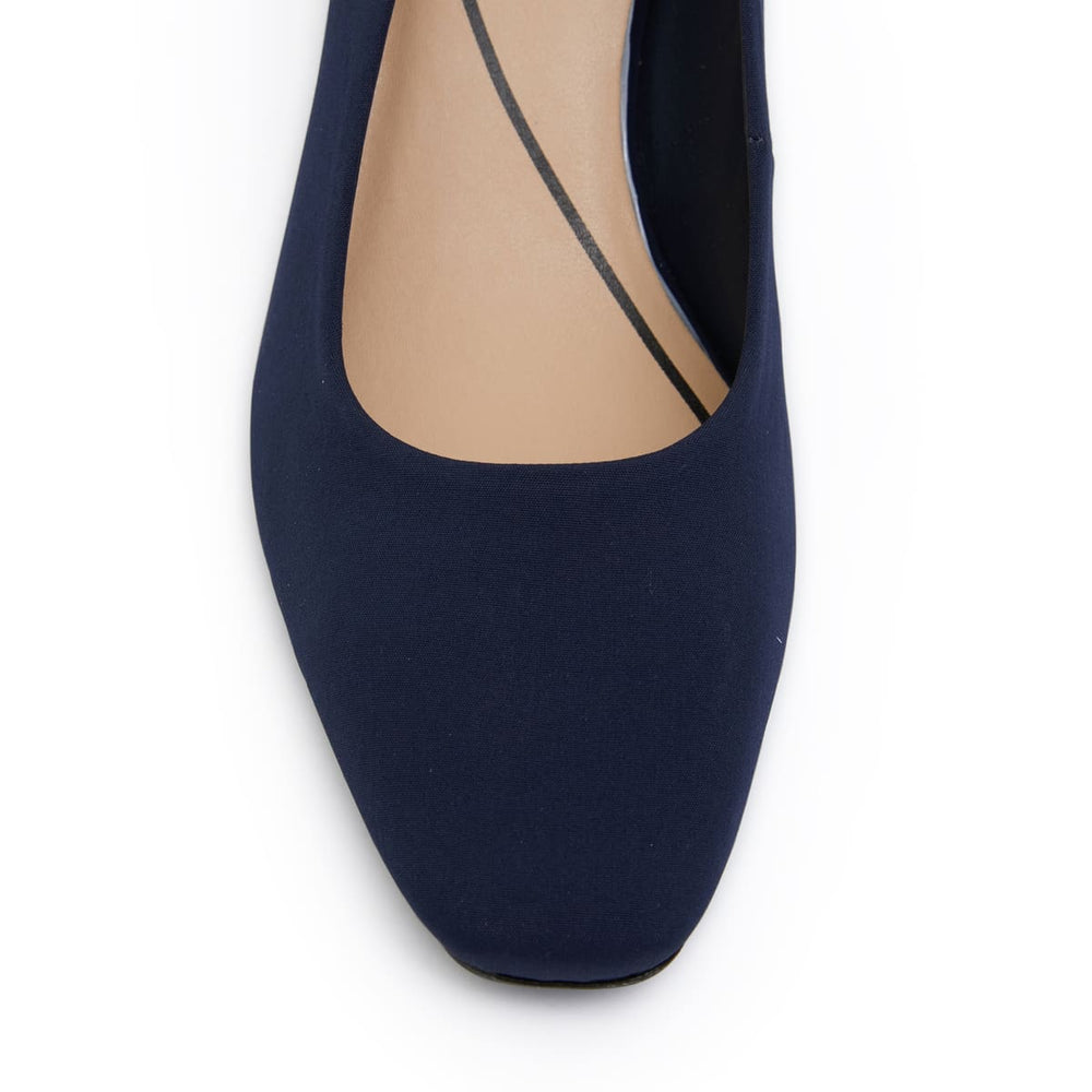 Nicole Heel in Navy Fabric | Easy Steps | Shoe HQ