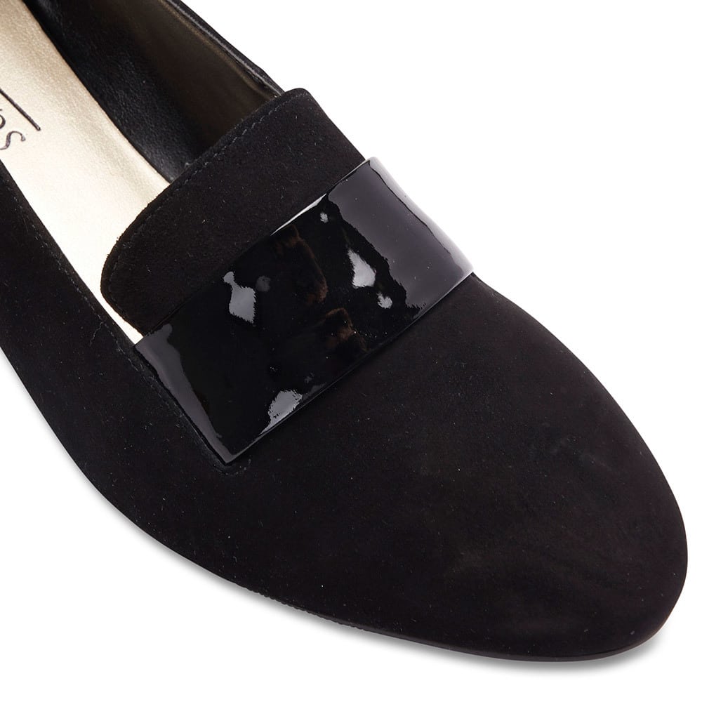 Randall Heel in Black Leather