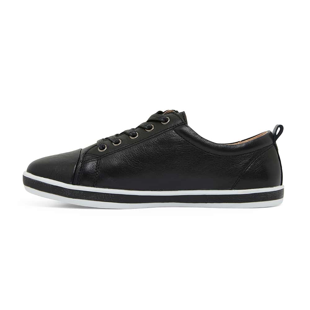 Whisper Sneaker in Black Leather