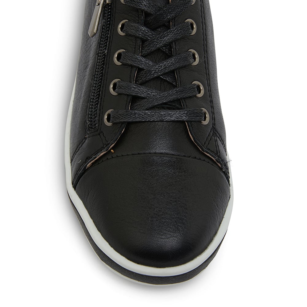 Whisper Sneaker in Black Leather