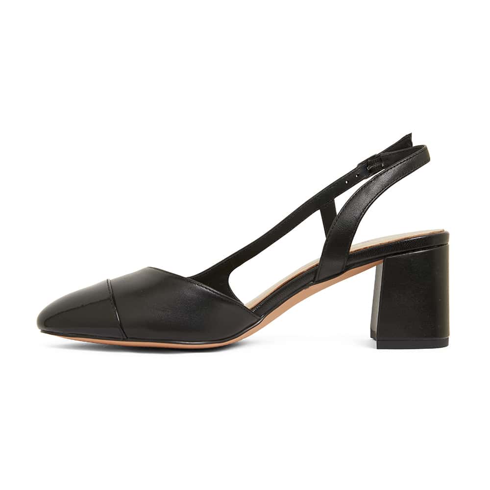 Chapter Heel in Black On Black Leather | Jane Debster | Shoe HQ