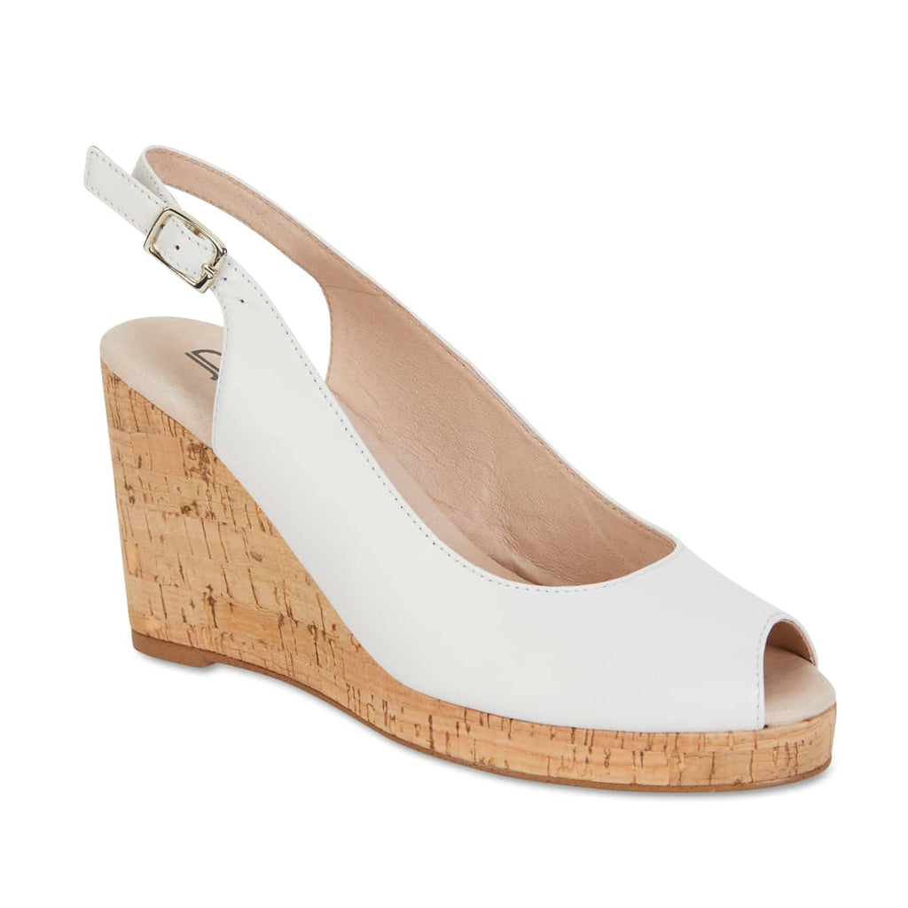 Davina Heel in White Leather | Jane Debster | Shoe HQ