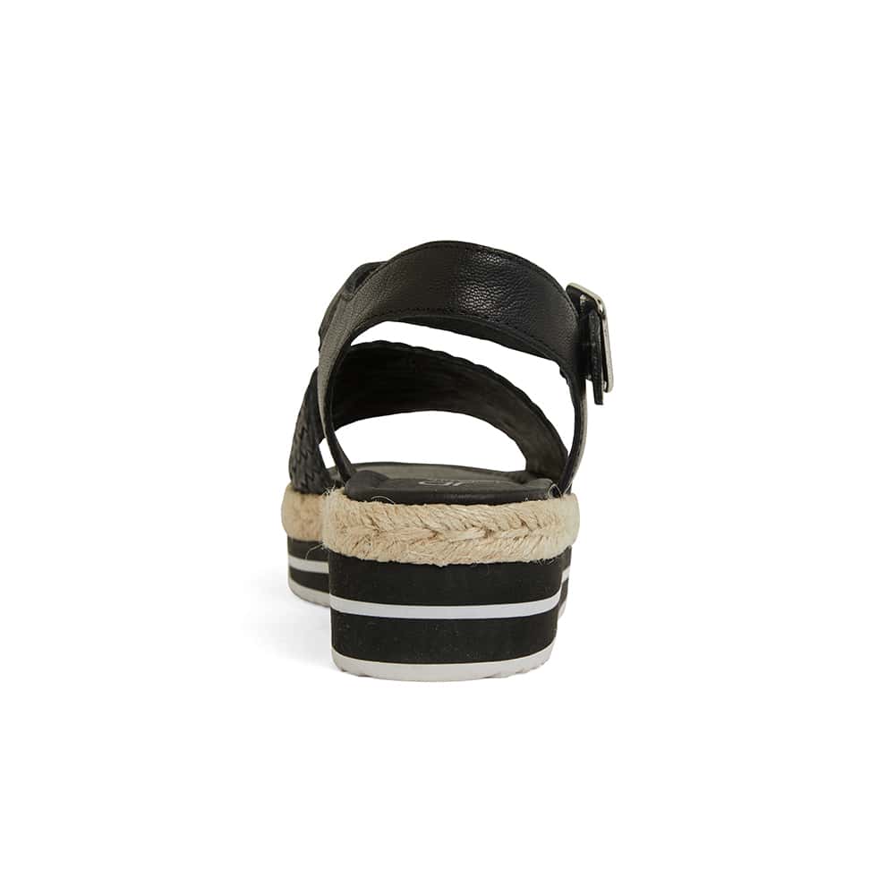 Debbie Sandal in Black Weave Leather