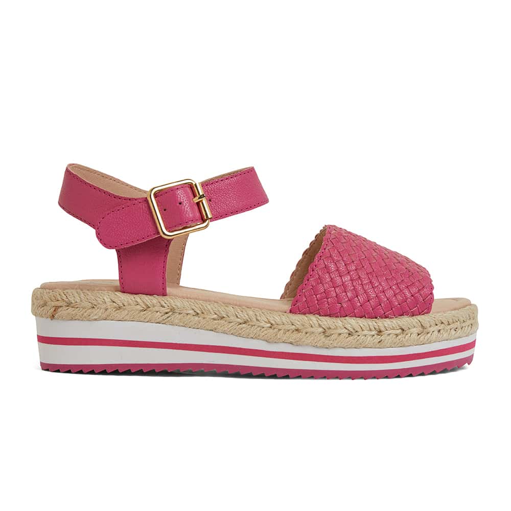 Debbie Sandal in Pink Weave Leather