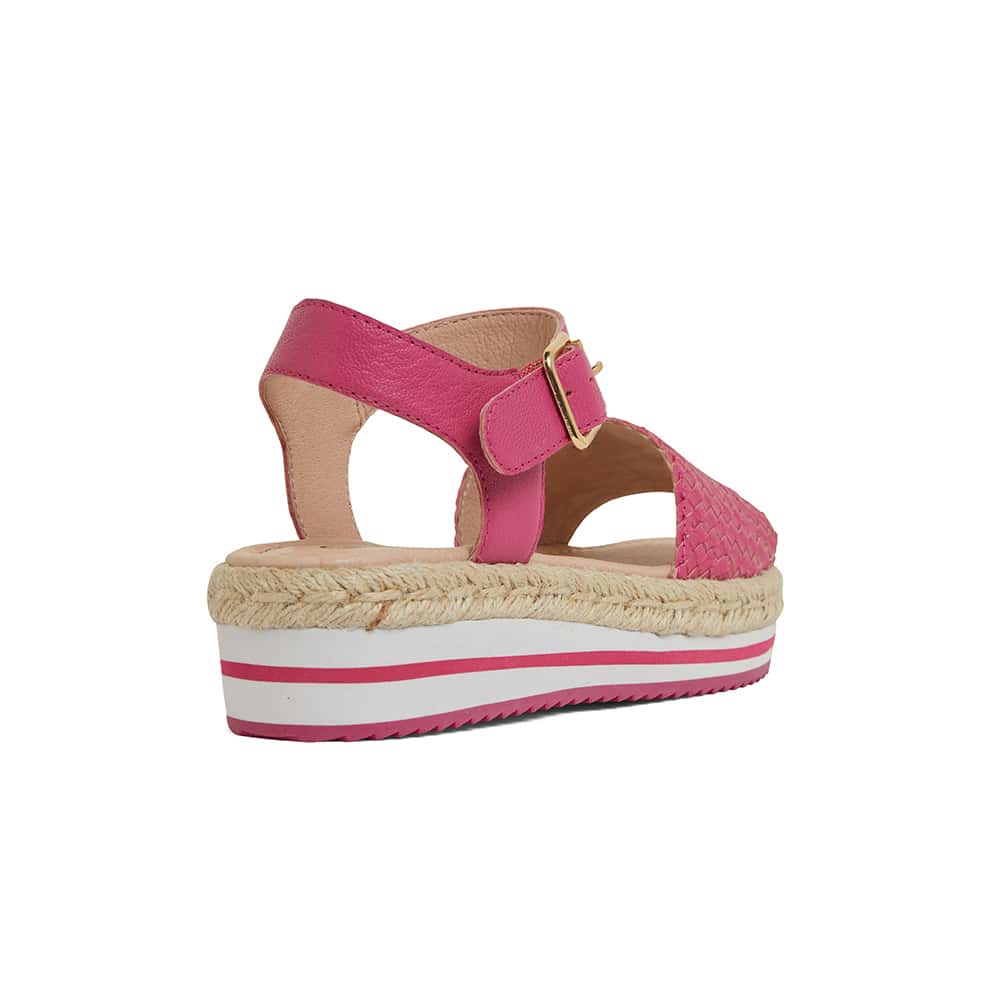 Debbie Sandal in Pink Weave Leather