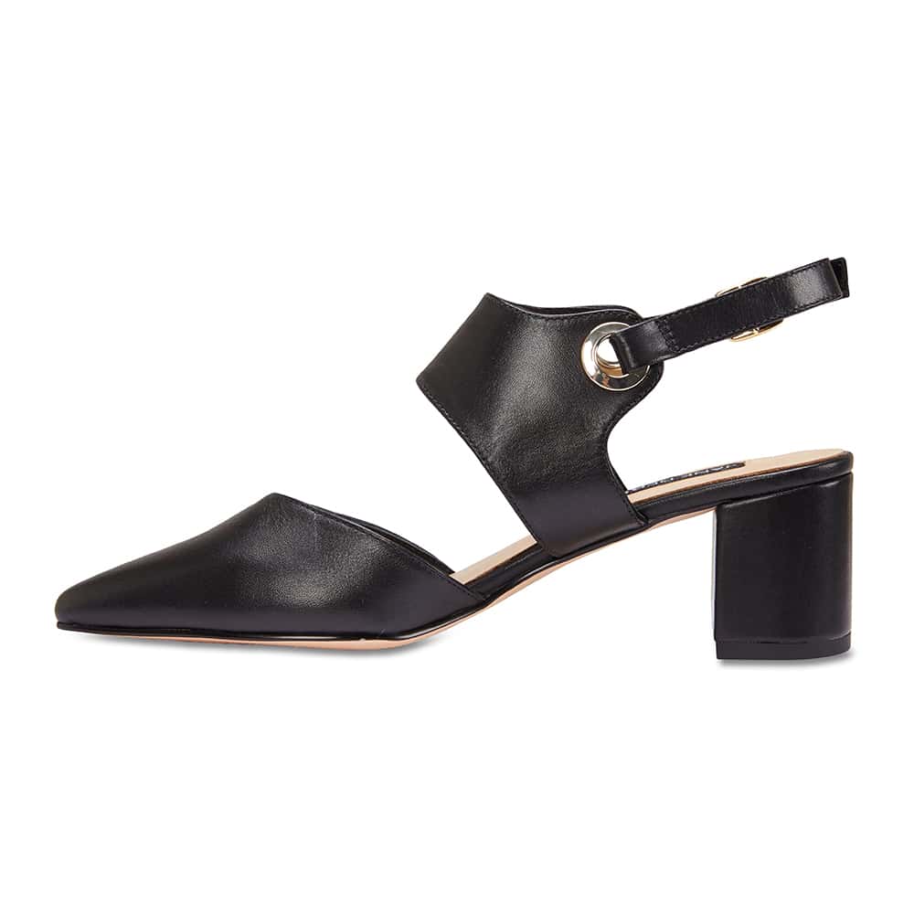 Felicity Heel in Black Leather | Jane Debster | Shoe HQ