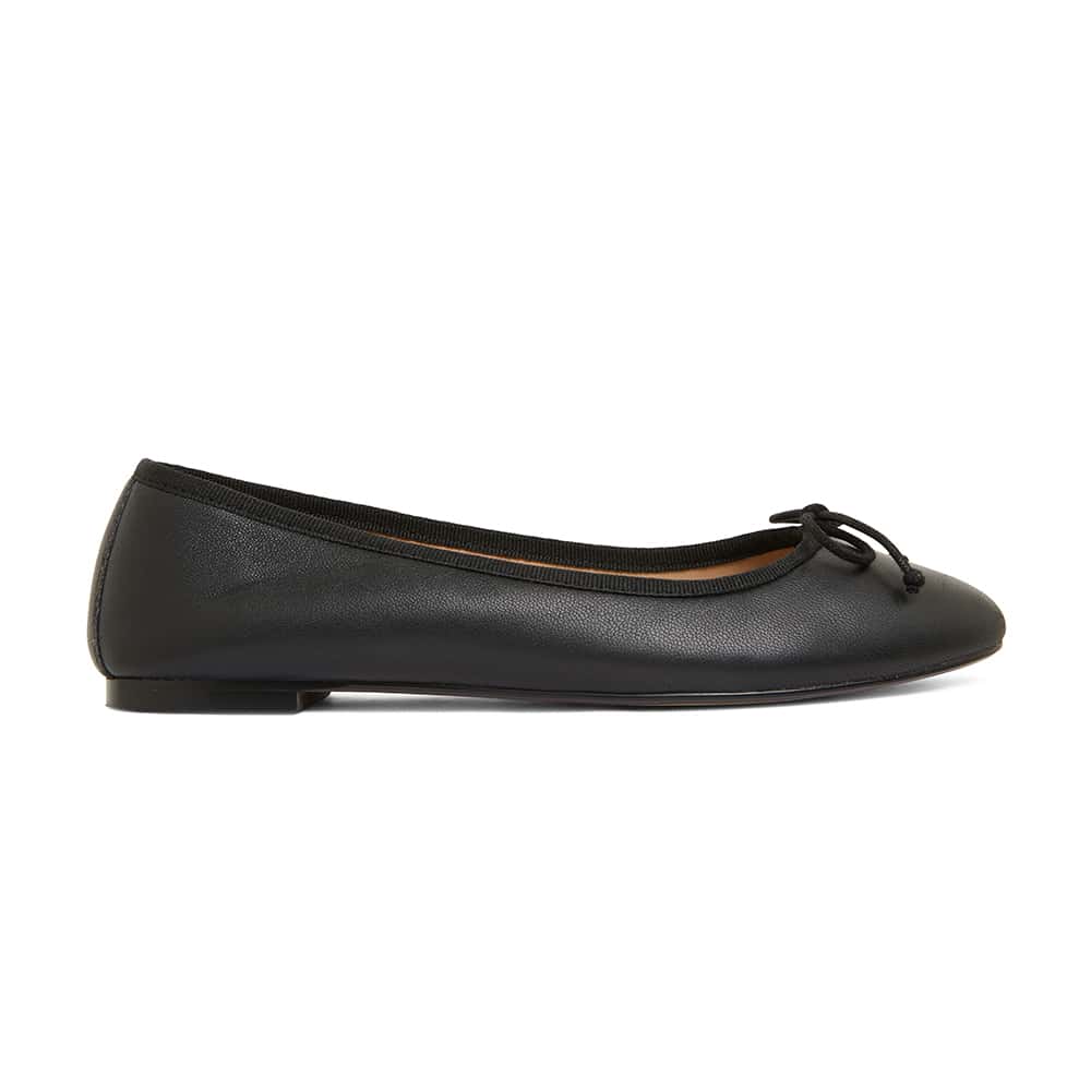 Fonteyn Flat in Black Leather | Jane Debster | Shoe HQ