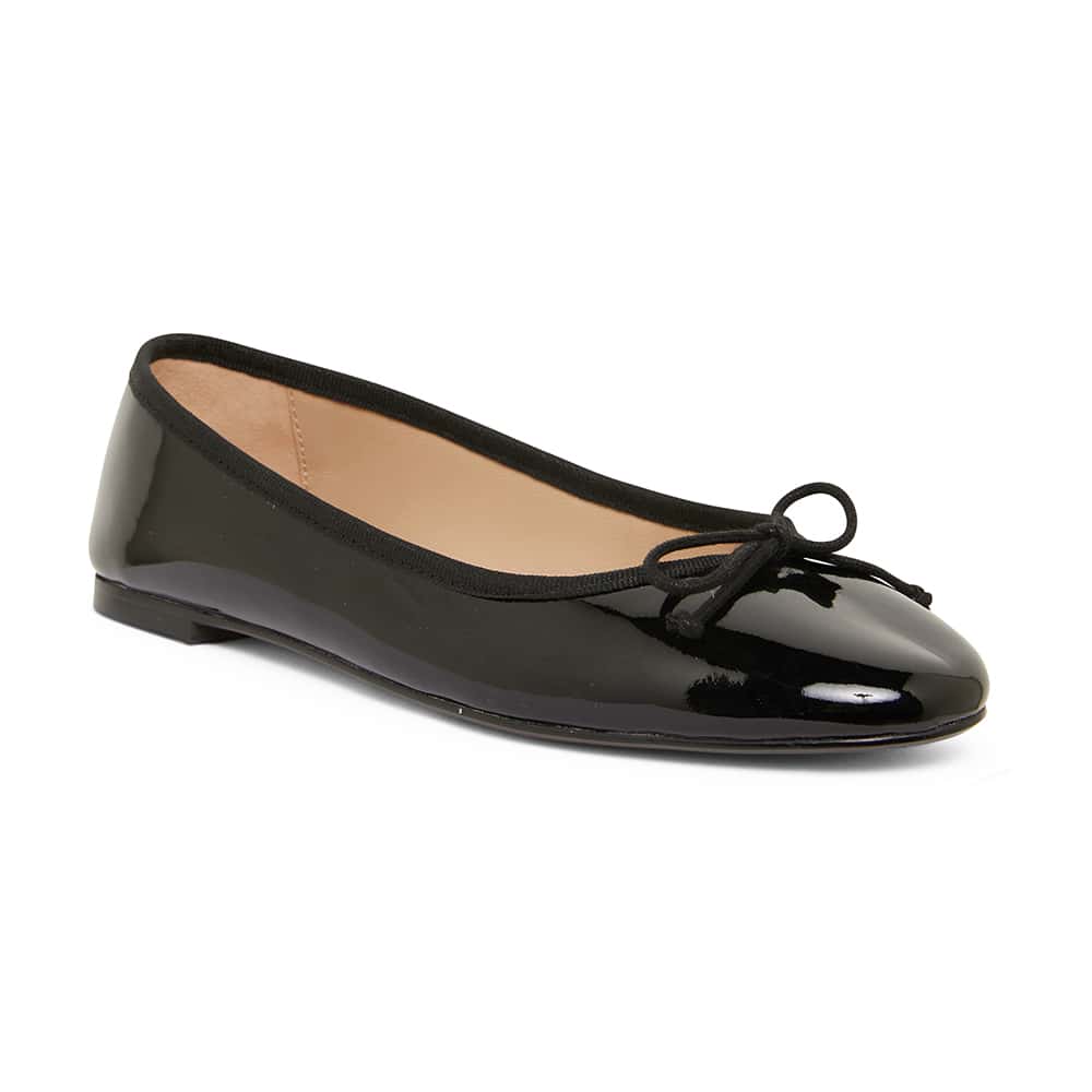 Fonteyn Flat in Black Patent | Jane Debster | Shoe HQ