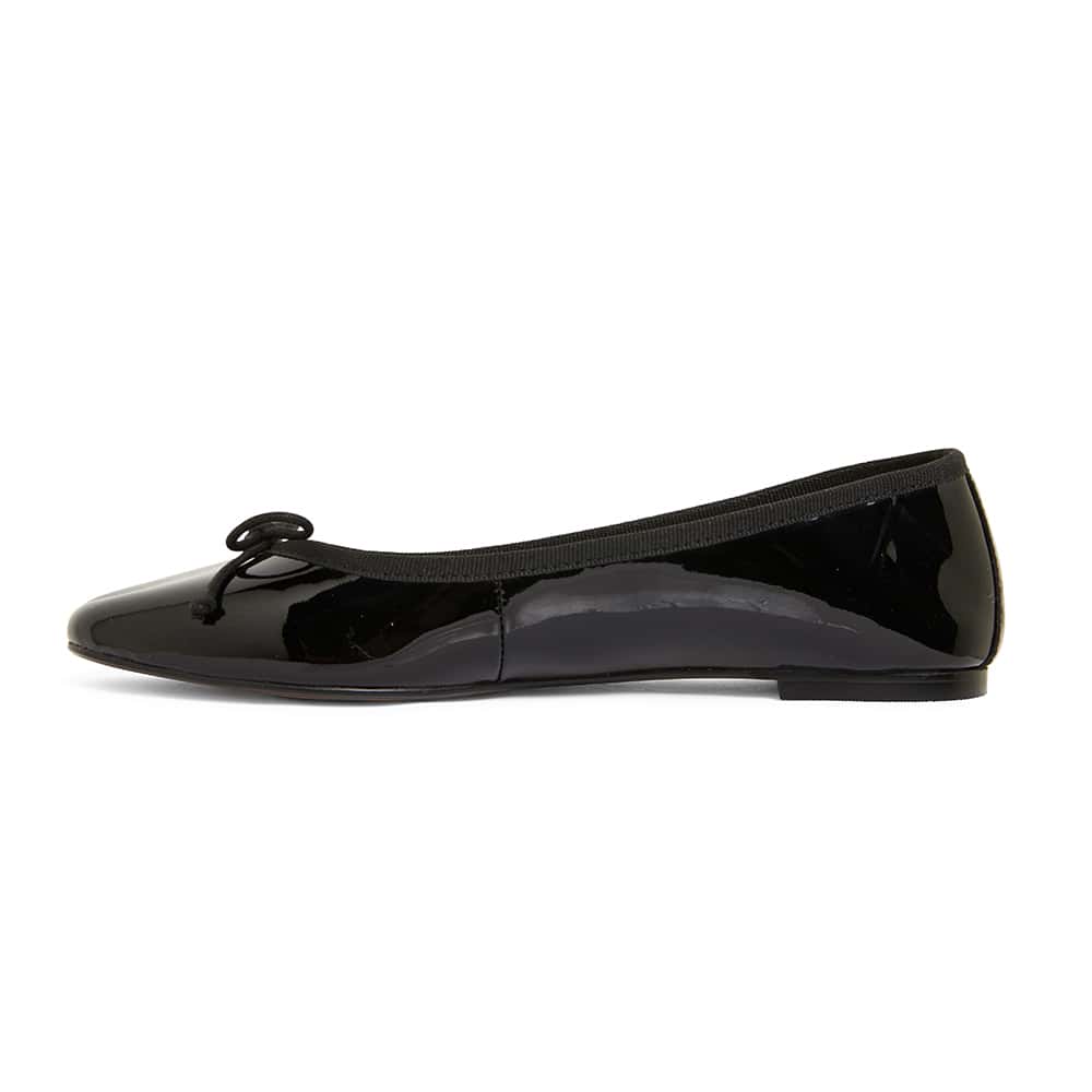 Fonteyn Flat in Black Patent | Jane Debster | Shoe HQ