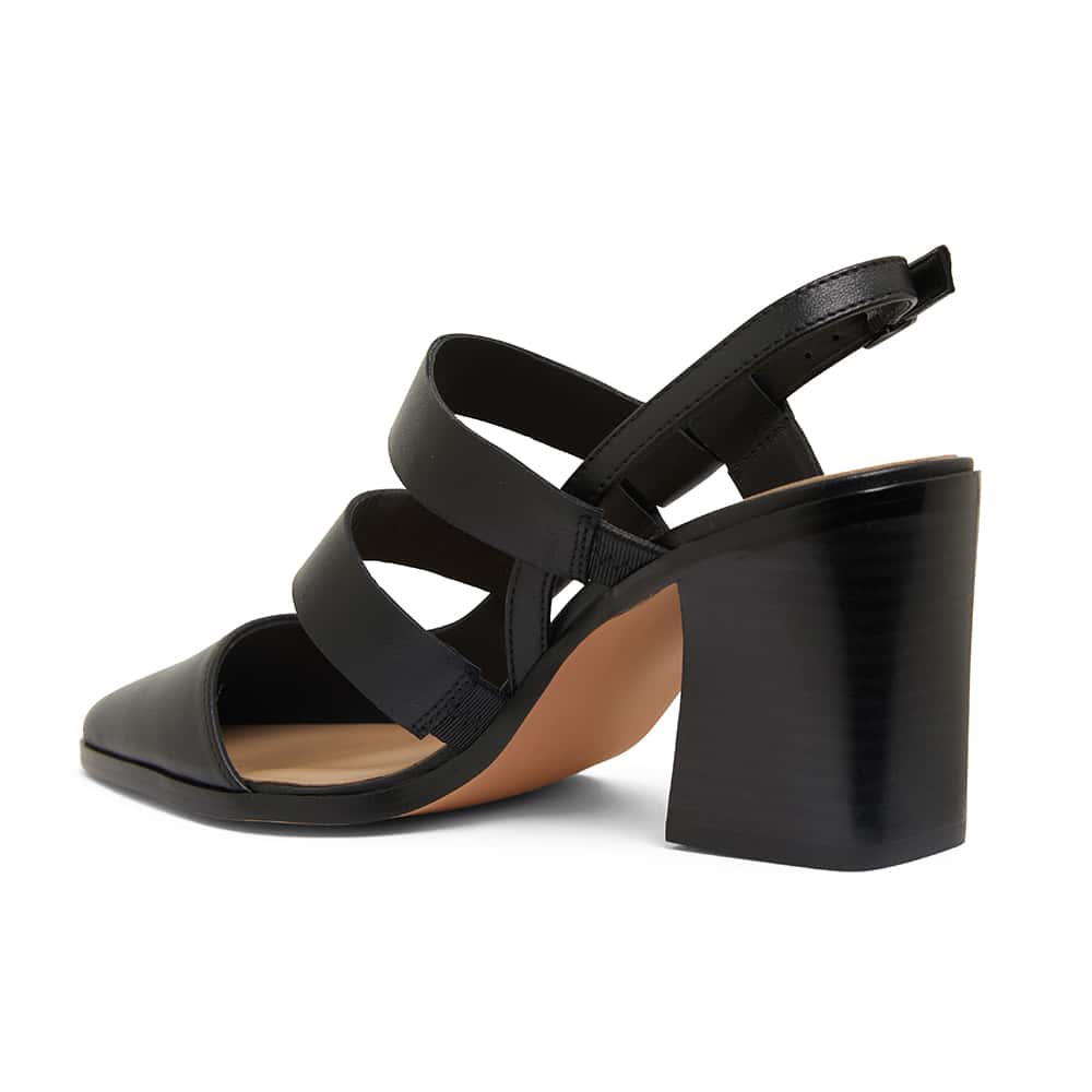 Gloria Heel in Black Leather | Jane Debster | Shoe HQ
