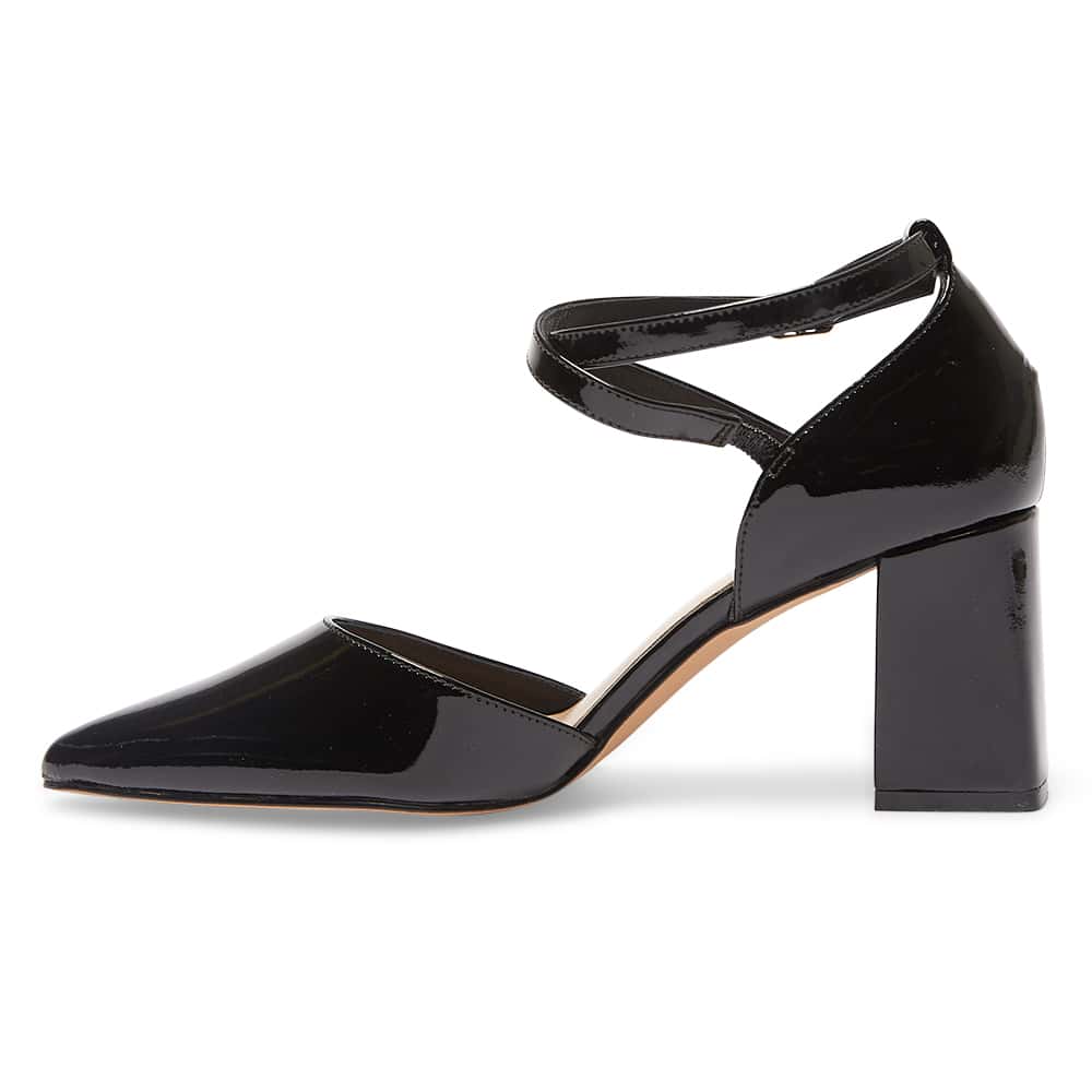 Gwyneth Heel in Black Patent