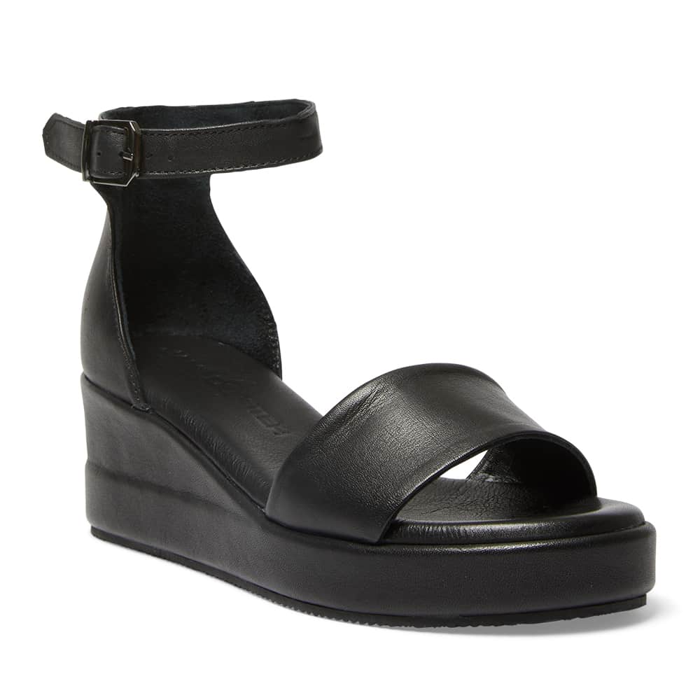 Jane Wedge in Black Leather