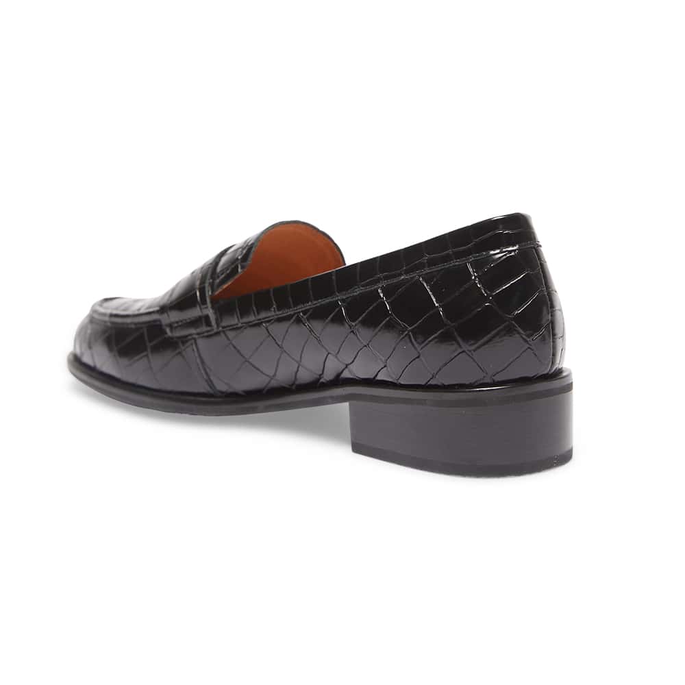 Black croc cheap loafers