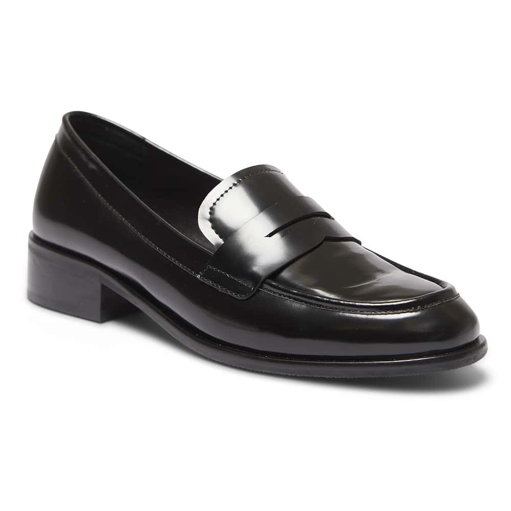 Kassidy Loafer in Black Hi Shine Leather | Jane Debster | Shoe HQ