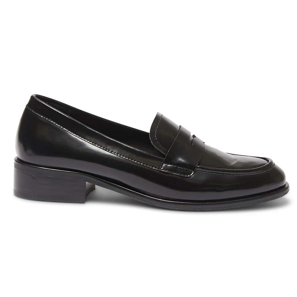 Kassidy Loafer in Black Hi Shine Leather | Jane Debster | Shoe HQ