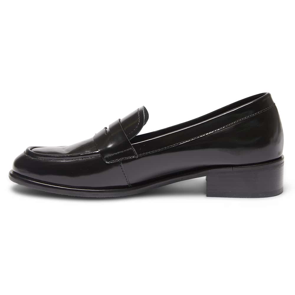 Kassidy Loafer in Black Hi Shine Leather | Jane Debster | Shoe HQ