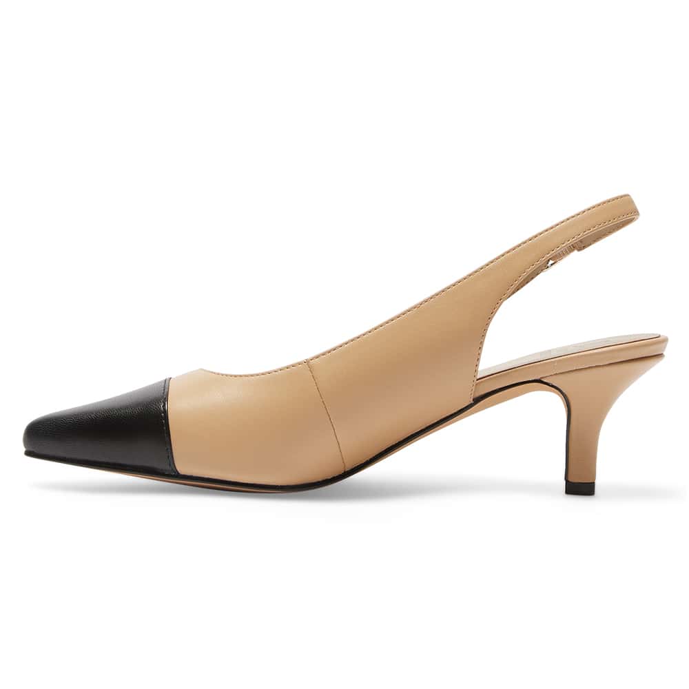Madame Heel in Black And Camel Leather