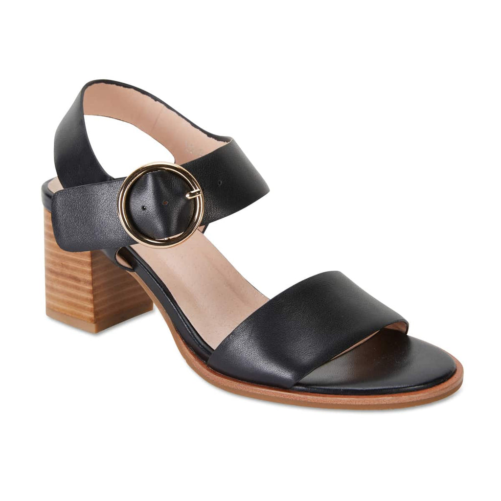 Nickel Heel in Black On Black Leather | Jane Debster | Shoe HQ
