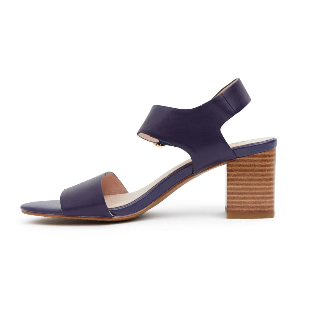 Jane Debster | Nickel Heel in Navy Leather