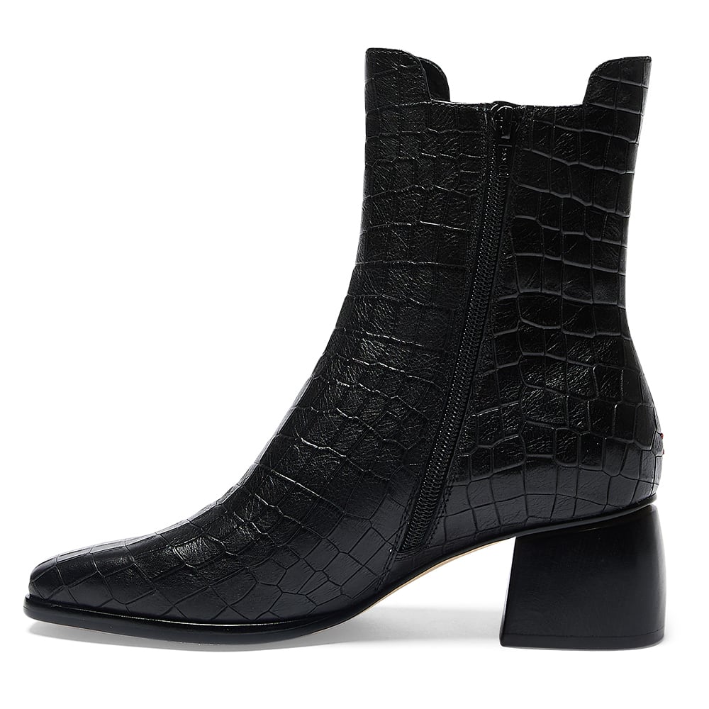 Pedro Boot in Black Croc Leather