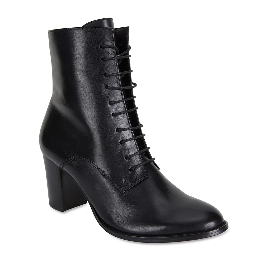 Jane Debster | Token Boot in Black Hi Shine Leather