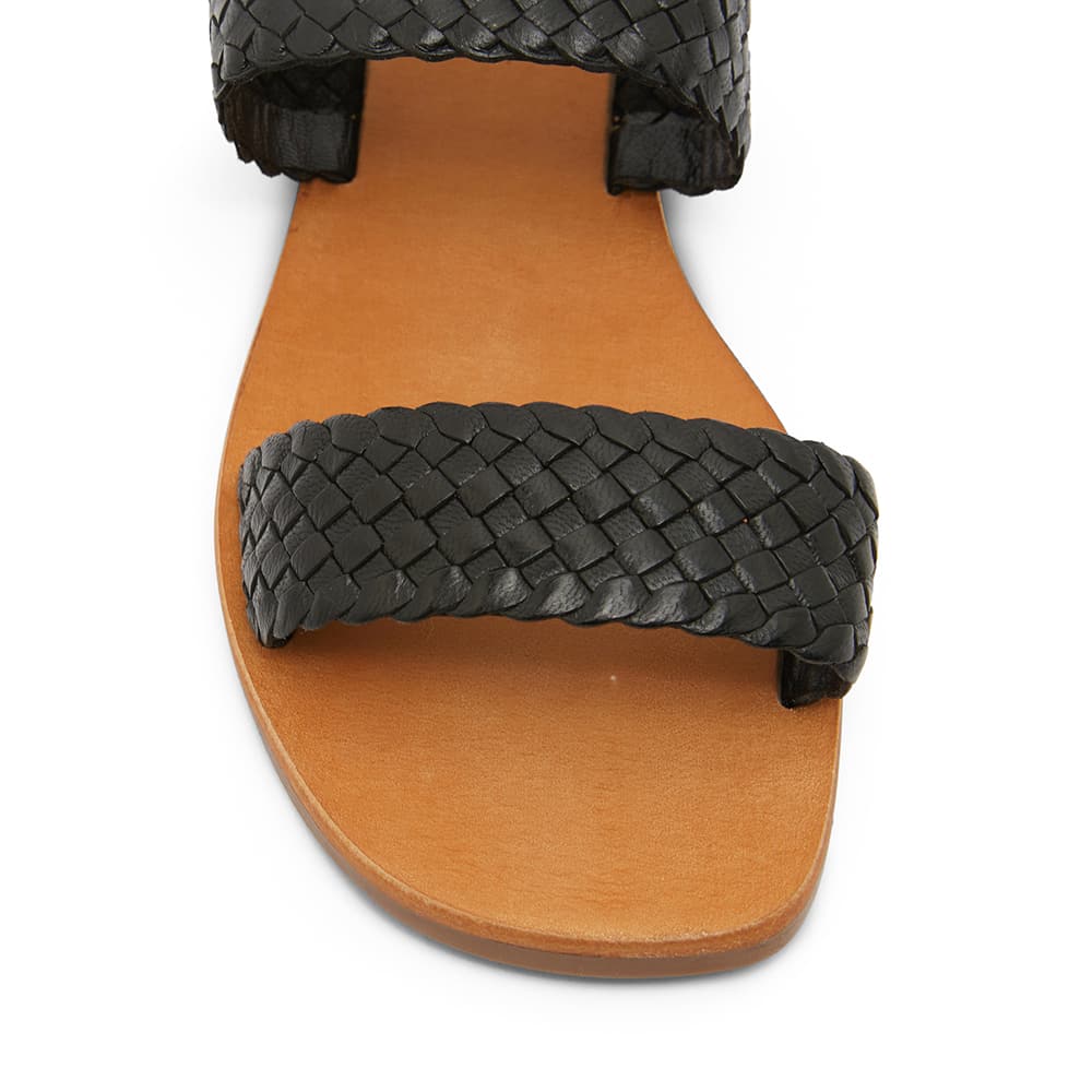 Tora Slide in Black Leather