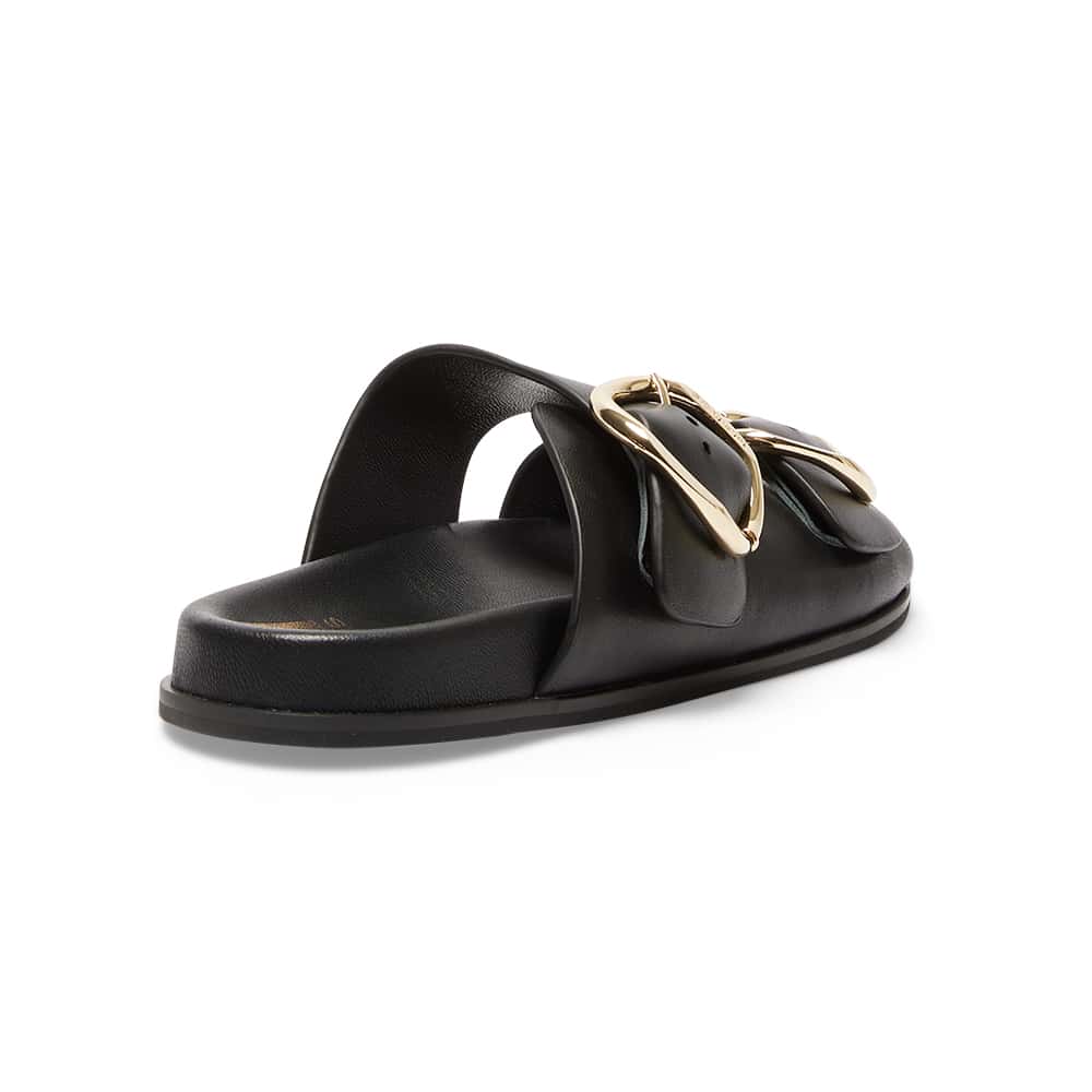 Black leather slide cheap sandals