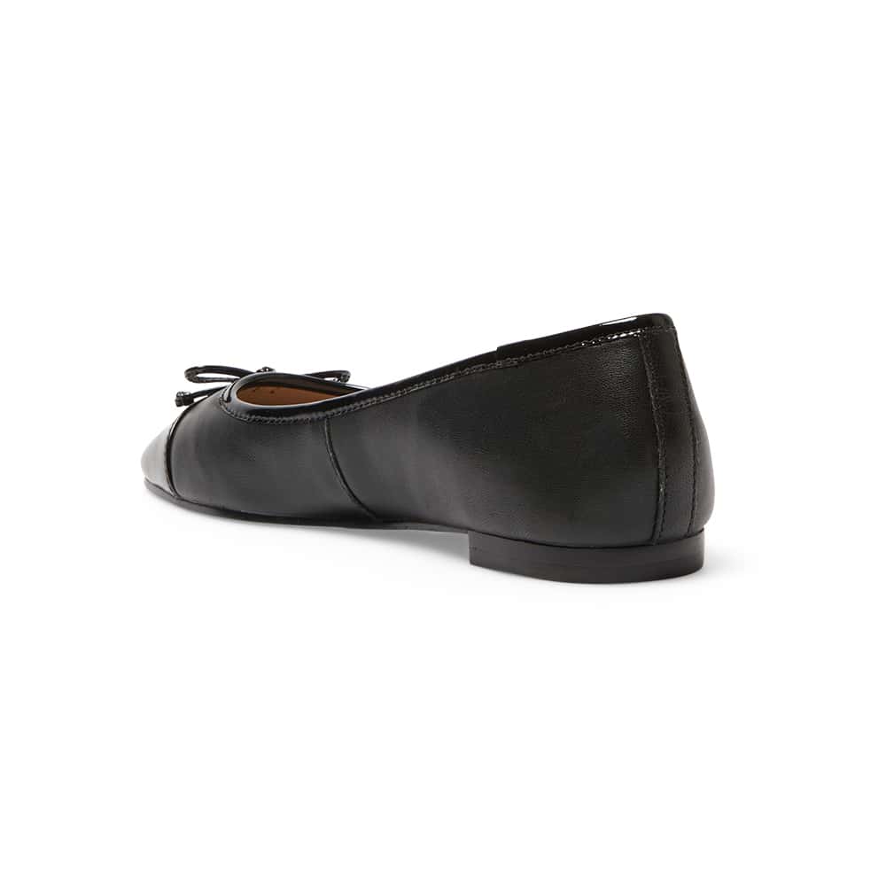 Trella Flat in Black On Black Leather