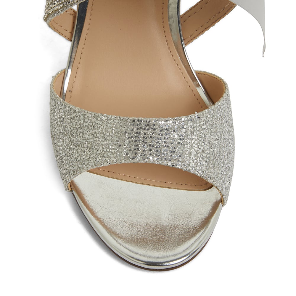 Claudia Heel in Silver Glitter | Nina | Shoe HQ