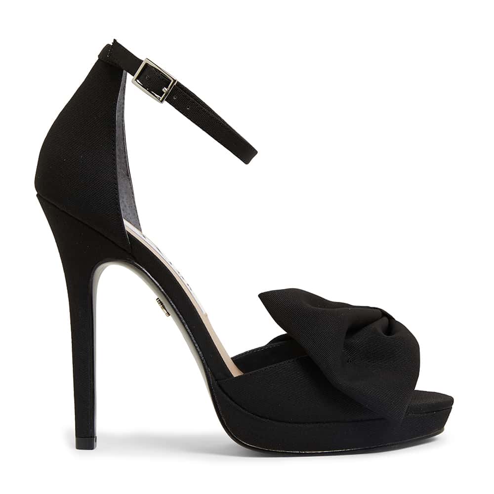 Flosie Heel in Black Satin | Nina | Shoe HQ