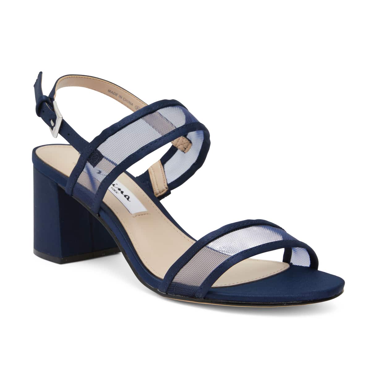 Nelley Heel in Navy Fabric