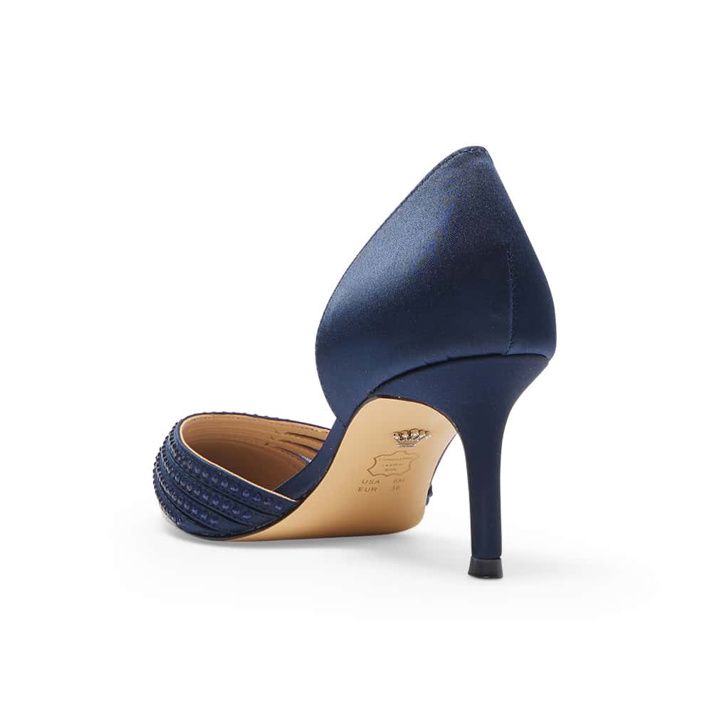 Navy satin hot sale kitten heels