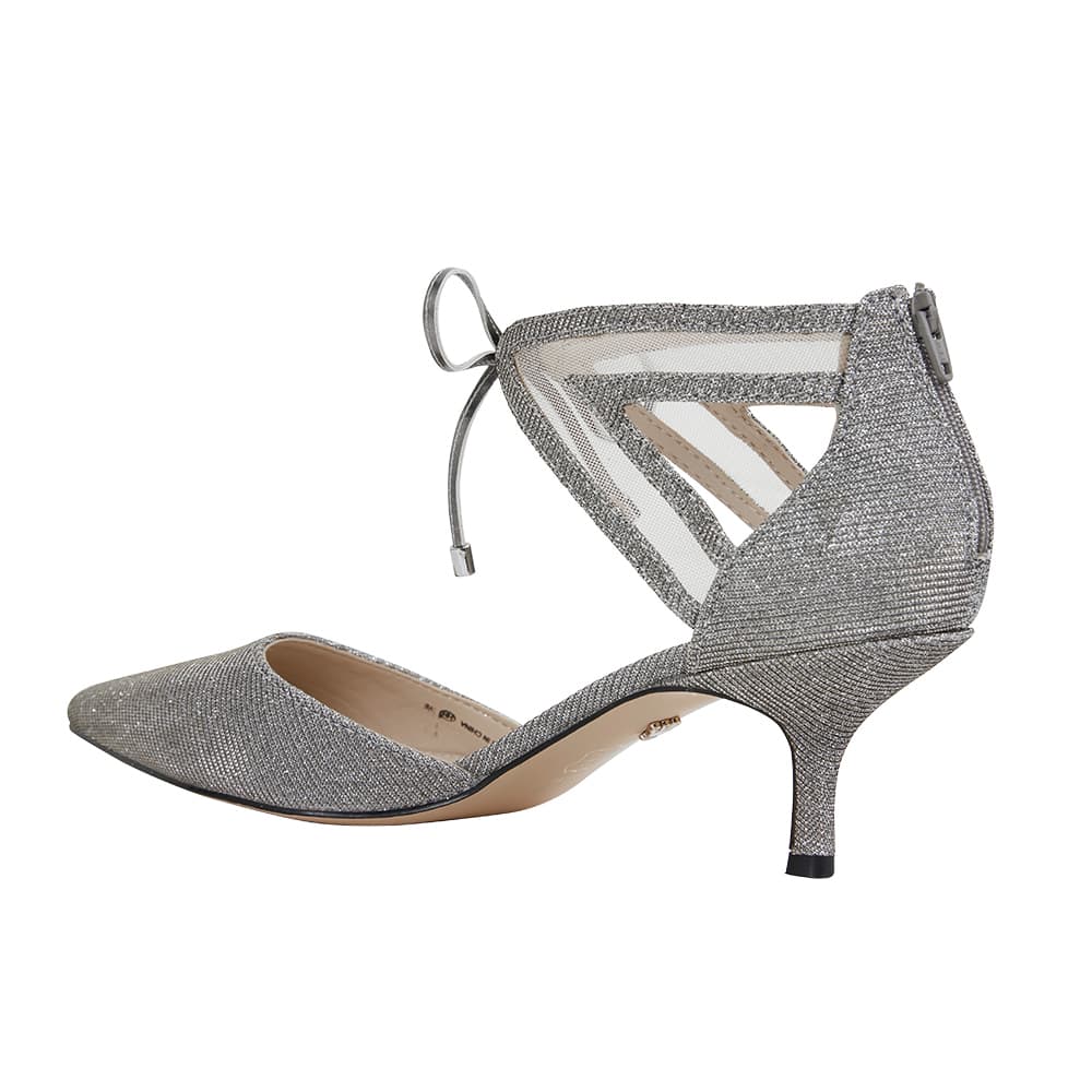 Nina Talley Heel in Steel Fabric