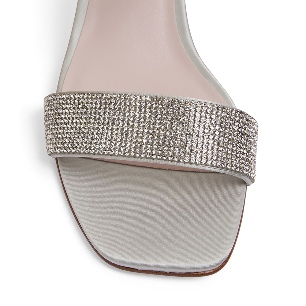 Icon Heel in Silver Fabric
