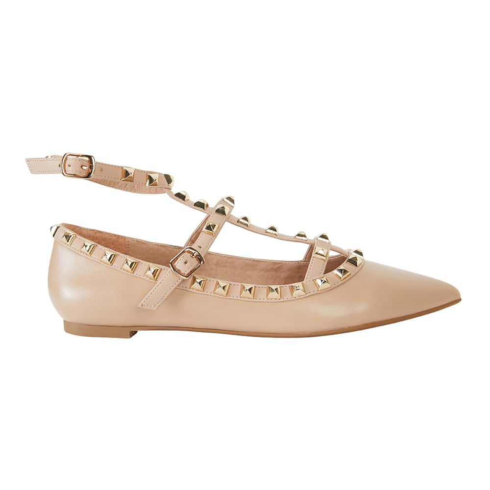 Pink studded hot sale flats