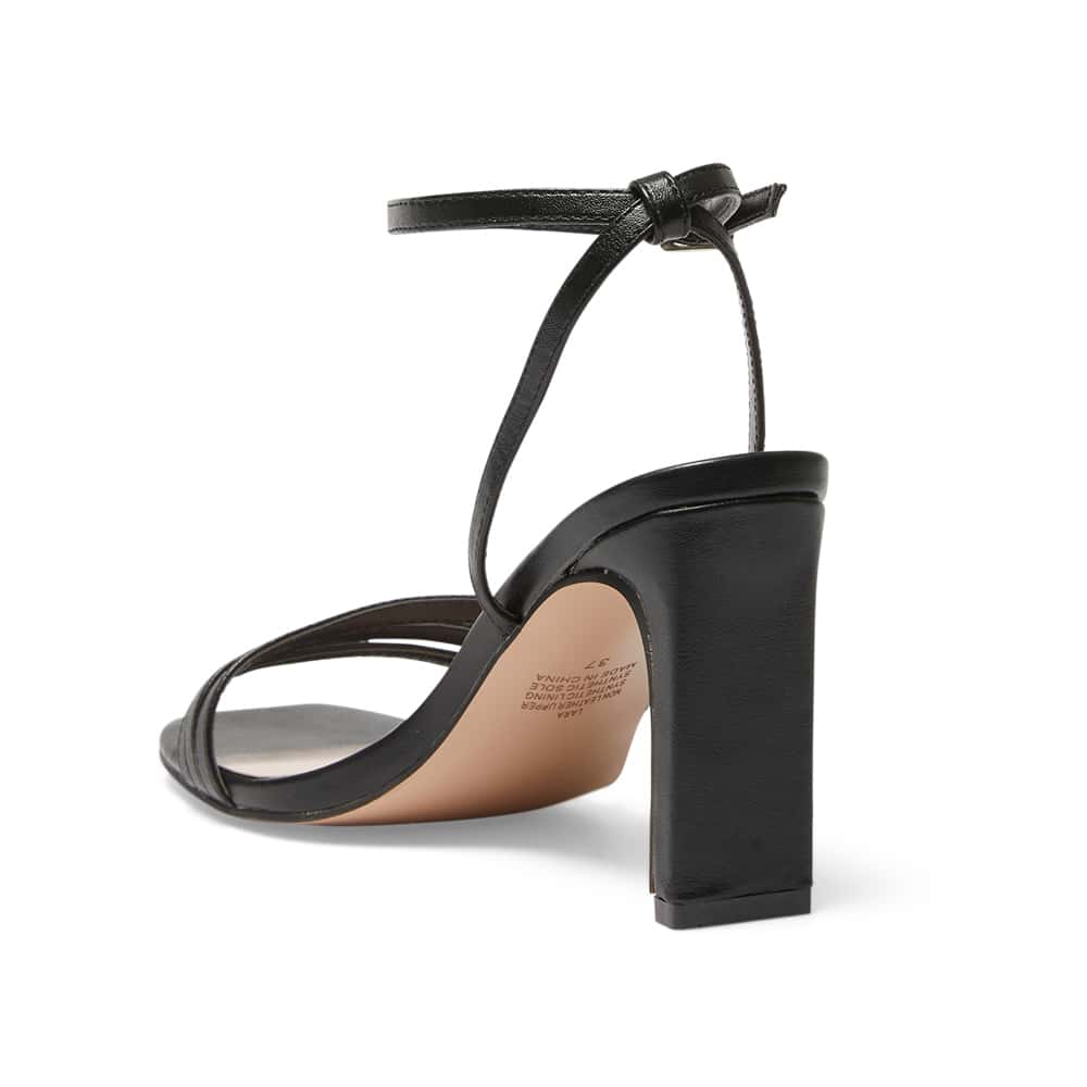 Lara Heel in Black Smooth