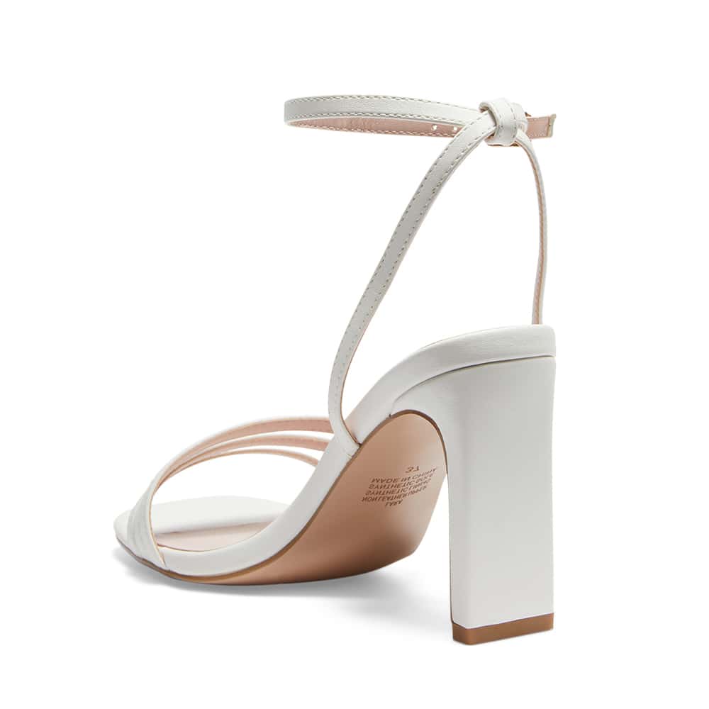 Lara Heel in White Smooth