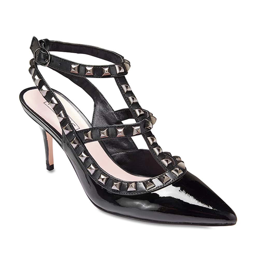 Sphinx Heel in Black Patent | Pink Inc | Shoe HQ