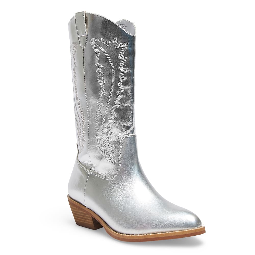 Silver cowboy sale boots