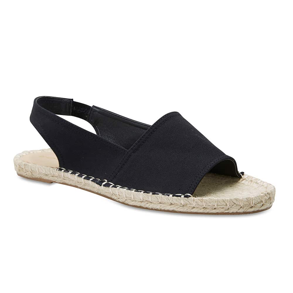 Elvira Espadrille in Black Canvas