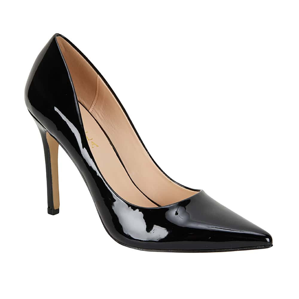 Harbour Heel in Black Patent | Ravella | Shoe HQ