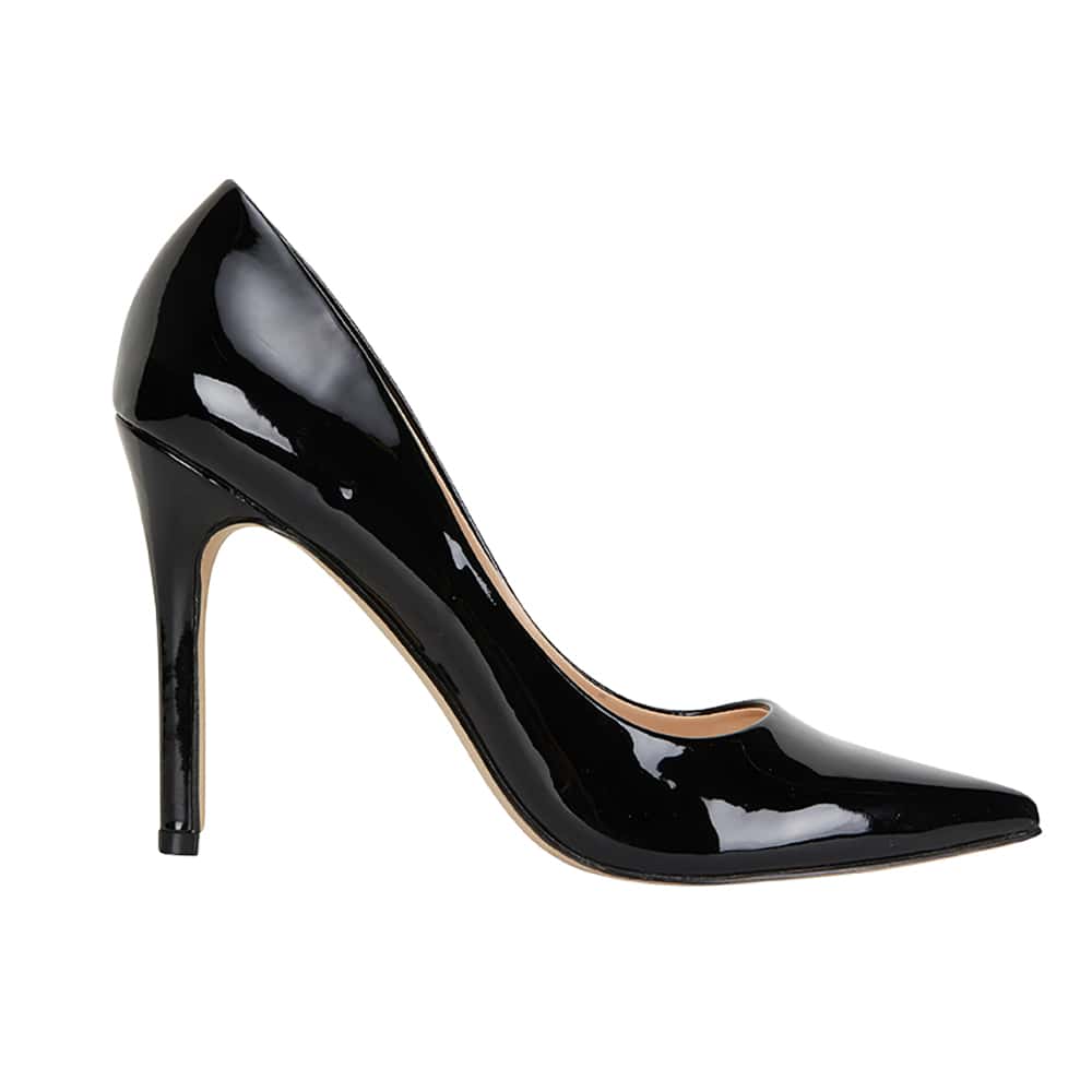 Harbour Heel in Black Patent | Ravella | Shoe HQ