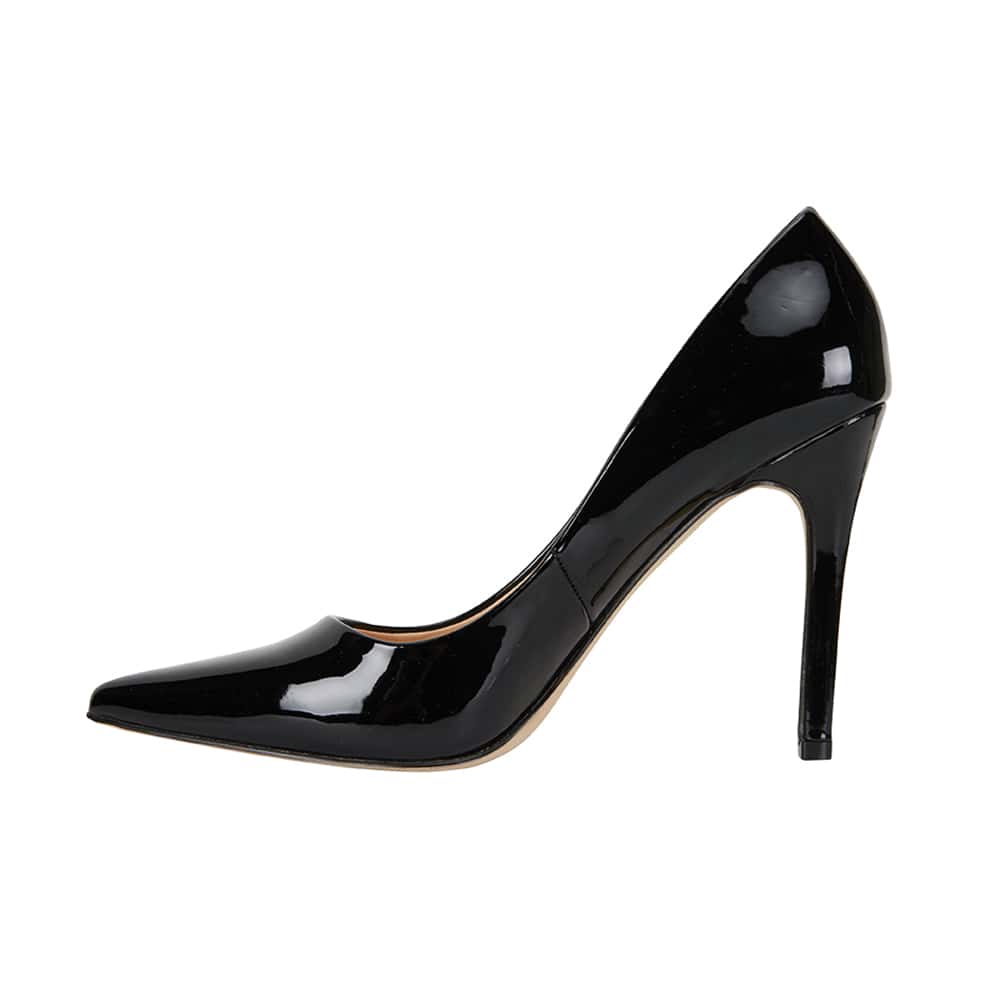 Harbour Heel in Black Patent