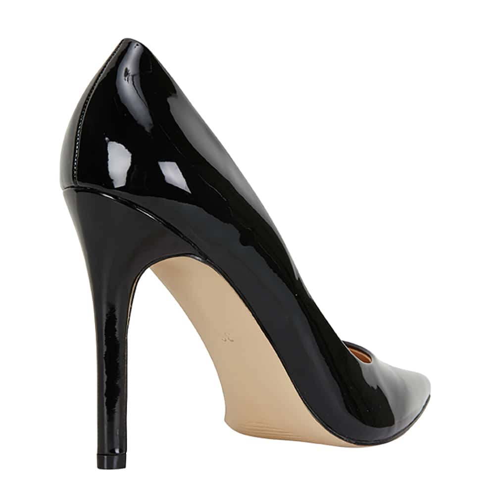 Harbour Heel in Black Patent